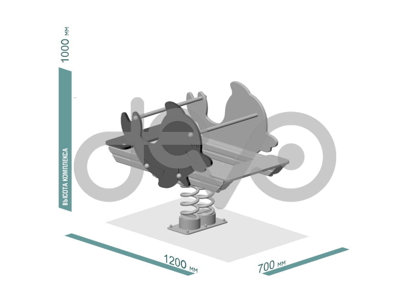 Качалка детской игровой площадки Дельфин